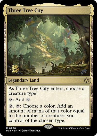 Three Tree City (Prerelease) from PBLB #260s, Magic: The Gathering card