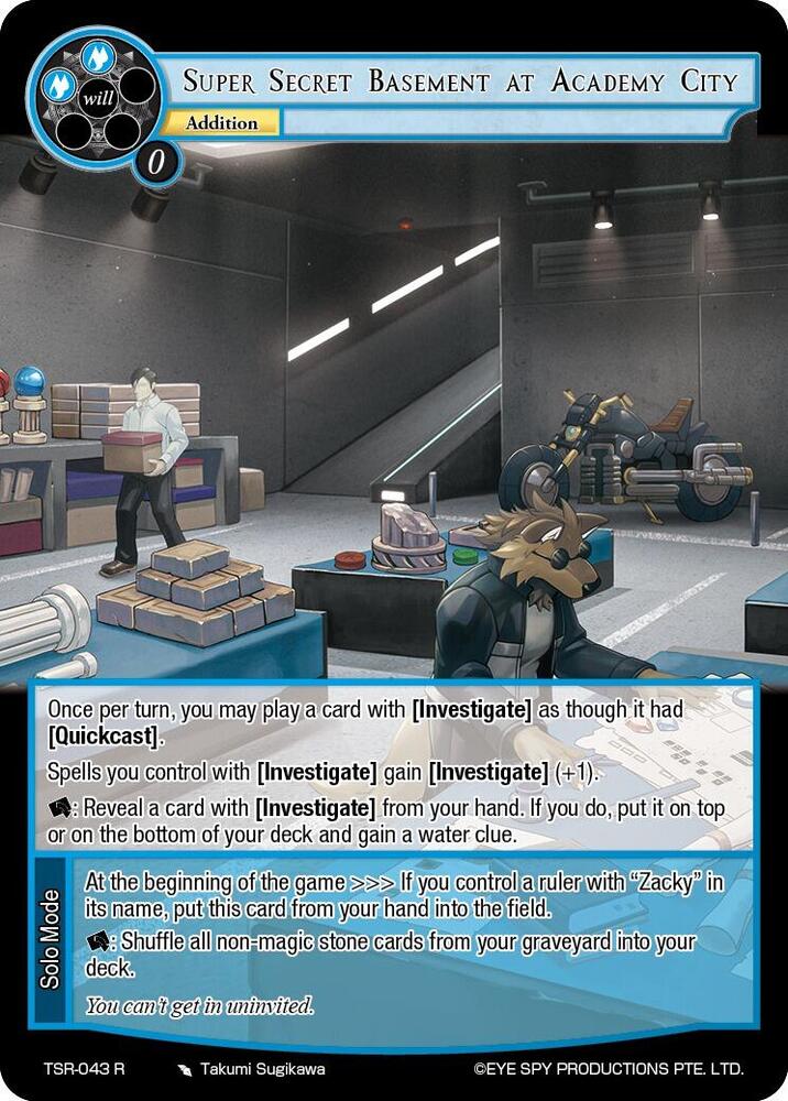 Super Secret Basement At Academy City