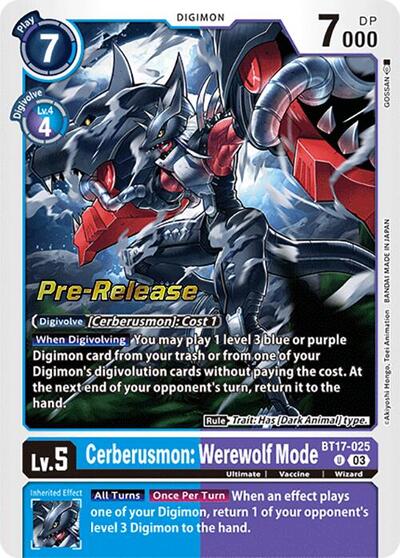 Cerberusmon: Werewolf Mode Secret Crisis Pre-Release Cards card price