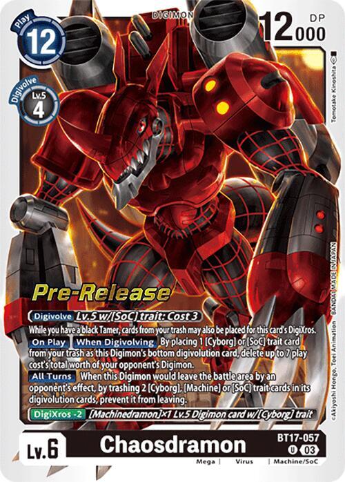 Digimon Trading Card Game Secret Crisis Uncommon Chaosdramon Bt17-057