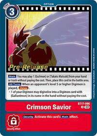 Crimson Savior - Secret Crisis Pre-Release Cards - Digimon card