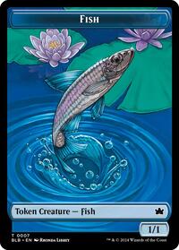 Fish // Tender Wildguide Double-Sided Token - Bloomburrow - Magic: The Gathering card