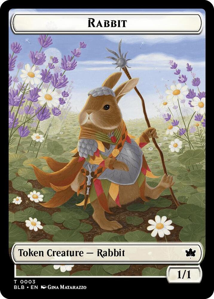 Rabbit // Flowerfoot Swordmaster Double-Sided Token - Bloomburrow