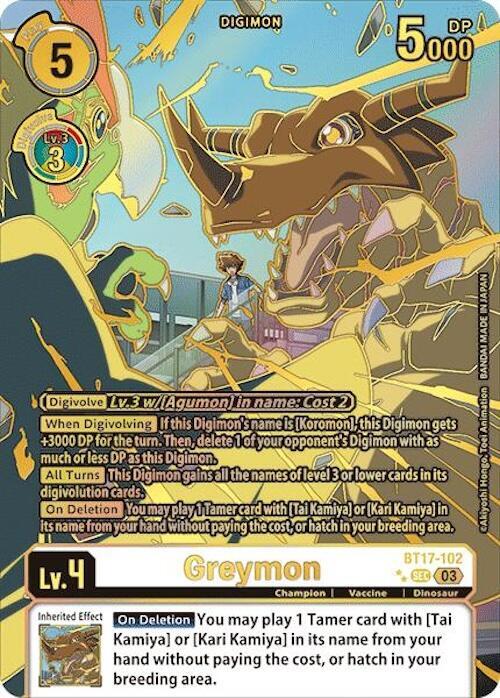 Greymon (Right) (Textured) - Secret Crisis - Digimon Card Game