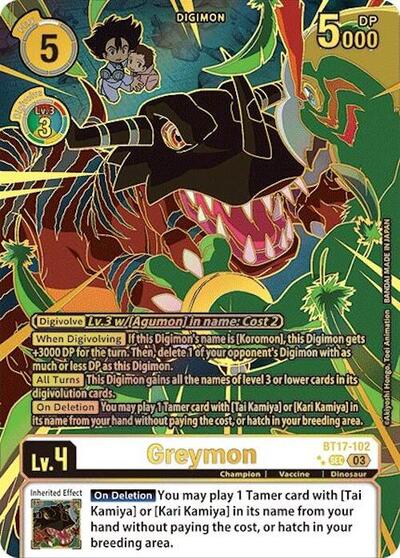 Greymon (Left) (Textured) Secret Crisis card price
