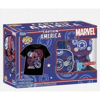 Art Series Captain America T-Shirt & Bobblehead - Size M #36 from Pop! Vinyl Pokemon card image