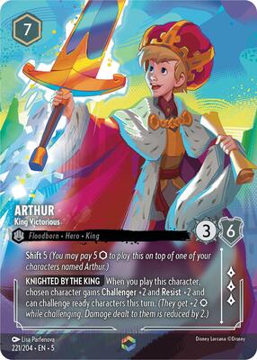 Disney LORCANA　フラッドボーン アーサー エンチャンテッド Arthur - King Victorious (Enchanted) - Shimmering Skies
