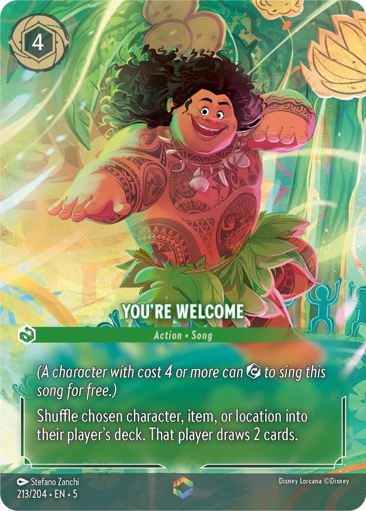 ディズニーロルカナ　俺のおかげさ　you're welcome 005-096 You're Welcome Lorcana Card | Disney Lorcana