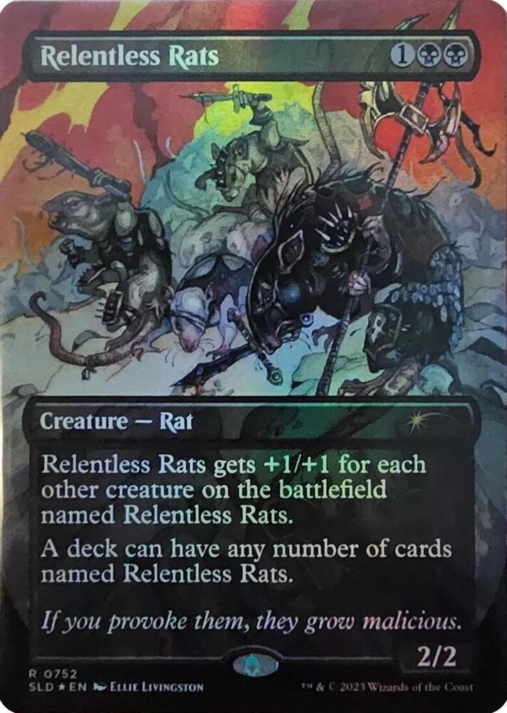 執拗なネズミ　Relentless Rats SLD757 psa10 foil Relentless Rats · Secret Lair Drop (SLD) #757 · Scryfall