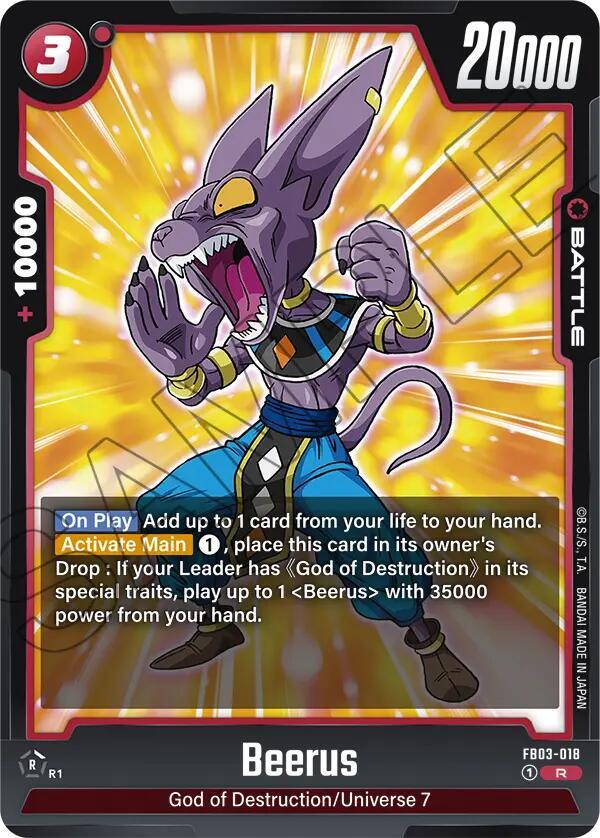 Beerus - FB03-018 - Raging Roar - Dragon Ball Super: Fusion