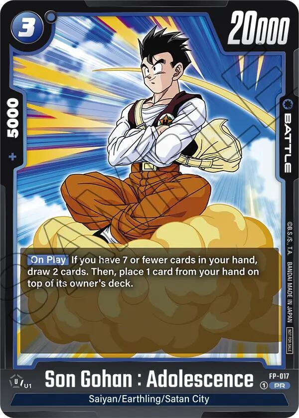 Son Gohan : Adolescence - FP-017 - Fusion World Promotion Cards