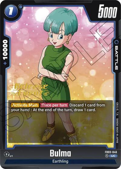 Bulma - FB03-046 Raging Roar Release Event Cards Uncommon Dragon Ball card — value and price