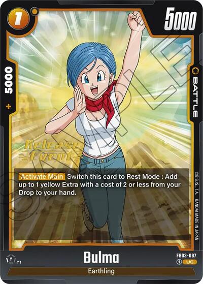 Bulma - FB03-087 Raging Roar Release Event Cards Uncommon Dragon Ball card — value and price