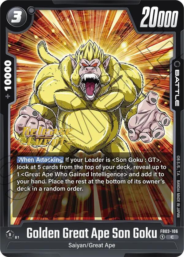 Golden Great Ape Son Goku - Raging Roar Release Event Cards