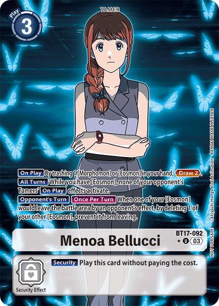 Menoa Bellucci Box Promotion Pack Secret Crisis digimon card