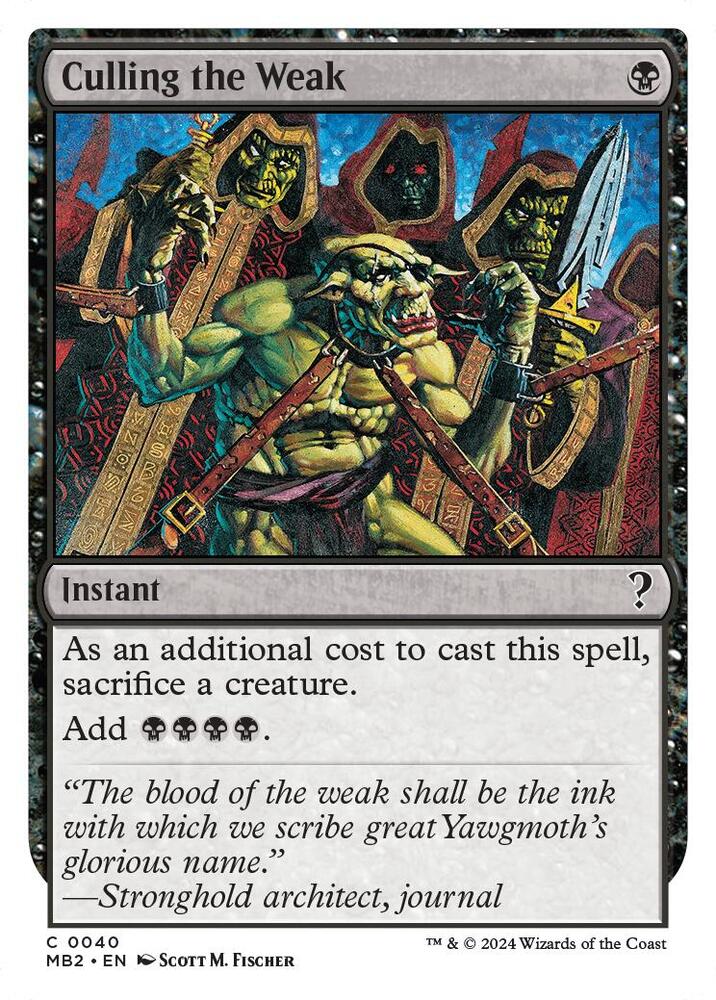 Culling the Weak (White Border) - Mystery Booster 2 - Magic: The