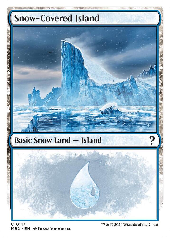 Snow-Covered Island (White Border) - Mystery Booster 2 - Magic