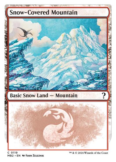 Snow-Covered Mountain (White Border)
