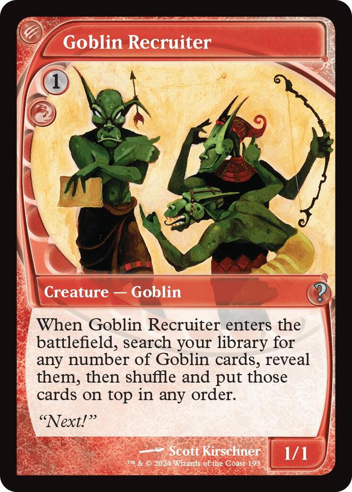Goblin Recruiter (Future Sight) - Mystery Booster 2 - Magic: The