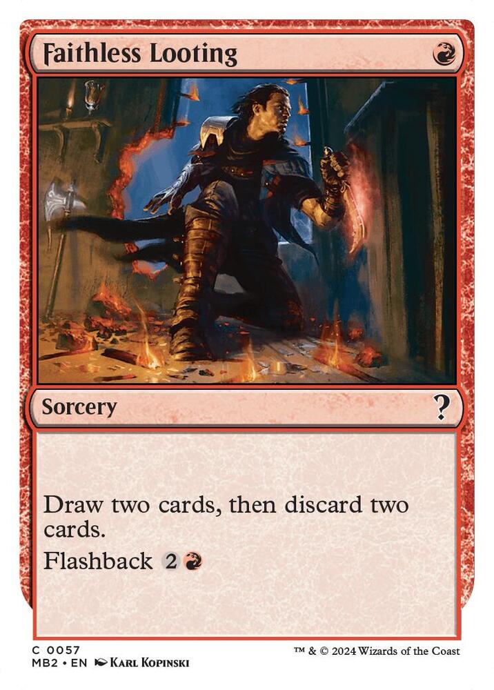 Faithless Looting (White Border) - Mystery Booster 2 - Magic: The Gathering  - TCGplayer.com