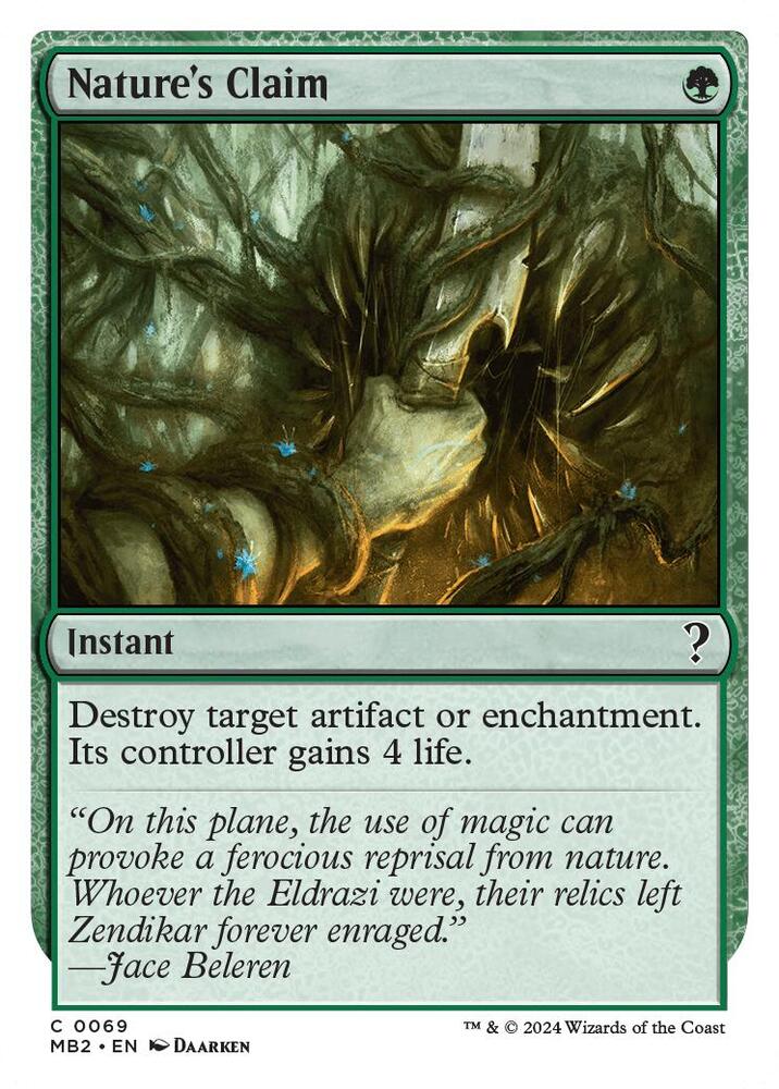 Nature's Claim (White Border) - Mystery Booster 2 - Magic: The