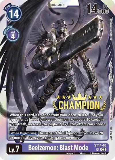 Beelzemon: Blast Mode (Digimon 3-On-3 Champion) Starter Deck 14: Beelzemon Advanced Deck Set card price