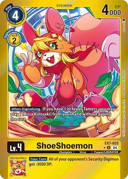 ShoeShoemon Foil digimon card