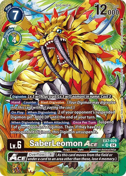SaberLeomon ACE Alternate Art digimon card