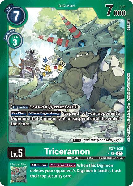 Triceramon Foil digimon card