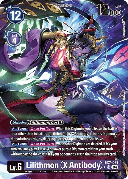 Lilithmon X Antibody Alternate Art digimon card