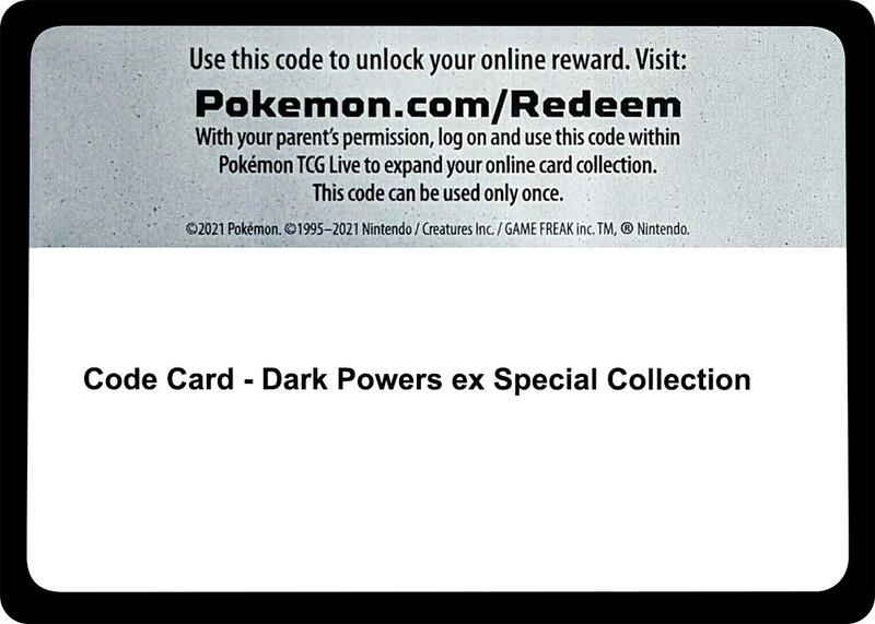 Code Card - Dark Powers ex Special Collection  from Miscellaneous Cards & Products