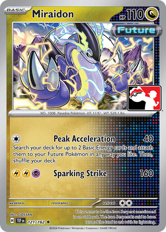 Miraidon 121/162 from Prize Pack Series Cards