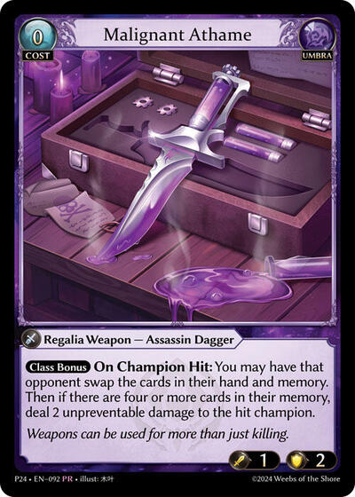 Malignant Athame card