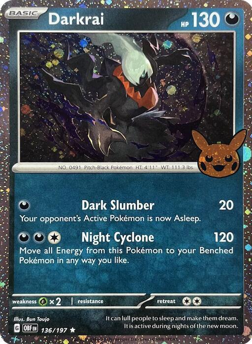 Darkrai (Cosmos Holo) 136/197 from Trick or Trade BOOster Bundle 2024