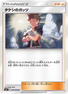 2018 Pokemon Japanese Sun & Moon Tag Bolt Brock's Grit #87 card