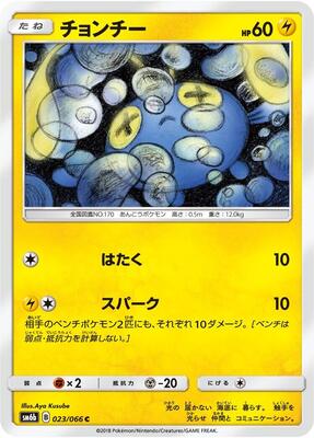 2018 Japanese Champion Road Chinchou #23 card