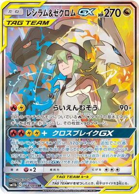 2019 Japanese Dream League Reshiram & Zekrom GX #64 card