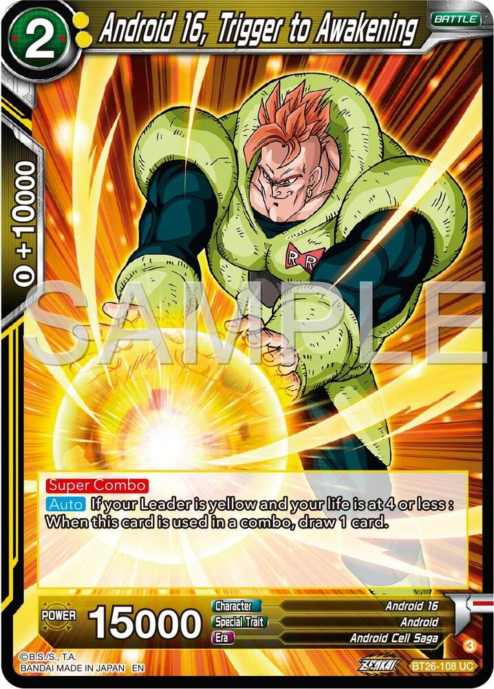 Android 16, Trigger to Awakening #BT26-108 — Ultimate Advent Pre-Release Cards