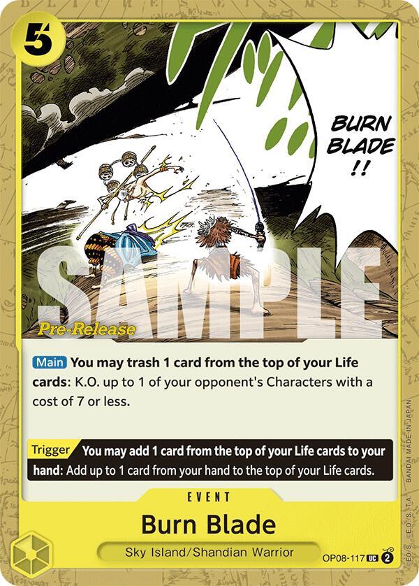 ほぶらきん Ⅲ インドの虎狩り UNBALANCERECORDS OUT-2 Burn Blade - Two Legends Pre-Release Cards - One Piece Card Game