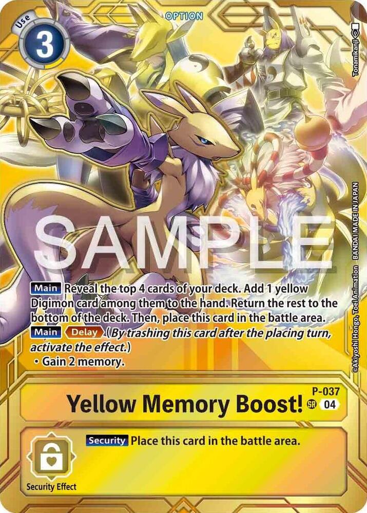 Yellow Memory Boost P 037 Premium Card Collection Memory Boost Set digimon card