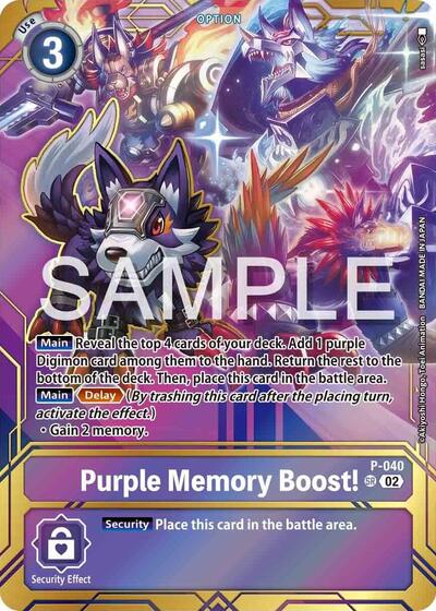 Purple Memory Boost! - P-040 (Premium Card Collection - Memory Boost! Set) Digimon Promotion Cards card price