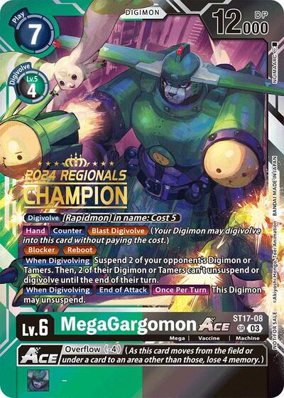MegaGargomon ACE (2024 Regionals Champion) Starter Deck 17: Double Typhoon Advanced Deck Set Promo Digimon card — value and price