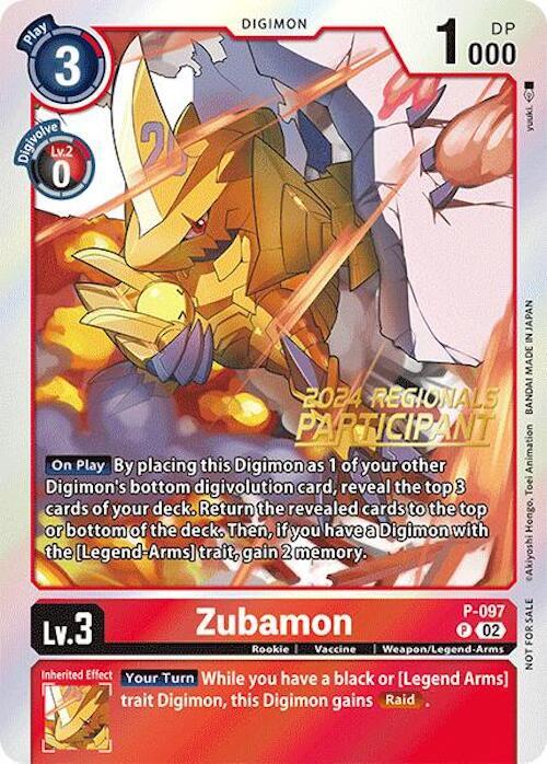 Zubamon - P-097 (2024 Regionals Participant) - Digimon Promotion