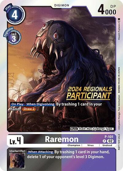 Raremon - P-101 (2024 Regionals Participant) Digimon Promotion Cards card price