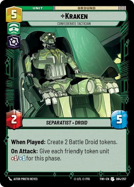 スターウォーズ CCG ドドンナ将軍 カード Kraken - Confederate Tactician - Twilight of the Republic - Star