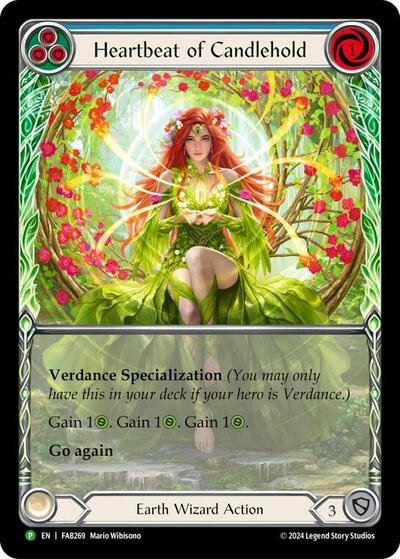 Heartbeat of Candlehold (Extended Art) - FAB269 Flesh and Blood: Promo Cards Promo Flesh and Blood card — value and price