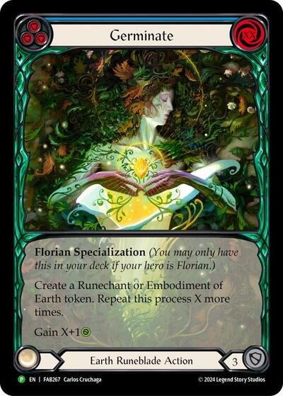 Germinate (Extended Art) - FAB267 Flesh and Blood: Promo Cards Promo Flesh and Blood card — value and price