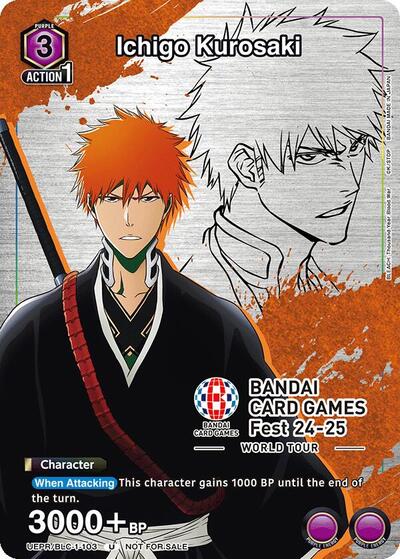 Ichigo Kurosaki (BANDAI Card Games Fest 24-25 World Tour) Union Arena Promotion Cards Uncommon Union Arena card — value and price