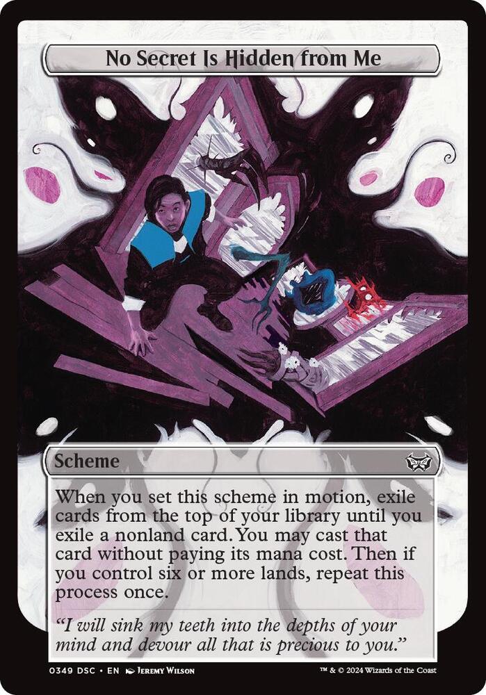 No Secret Is Hidden from Me (Full Art) - Archenemy: Duskmourn - Magic: The Gathering - TCGplayer.com No Secret Is Hidden from Me (Full Art) - Archenemy: Duskmourn - Magic: The Gathering - TCGplayer.com