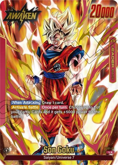 Son Goku - FS01-01 (Gold) Fusion World Promotion Cards and Packs Leader Dragon Ball card — value and price